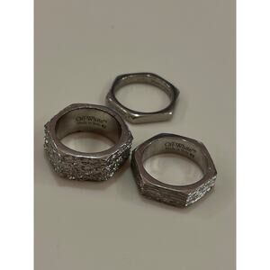 OFF-White Texturized Hexnut Bolt Rings Size 62 OMOC031F121MET0017800